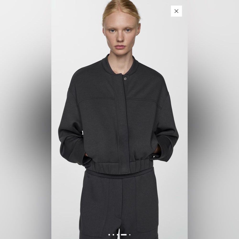 Mango Charcoal Bomber Jacket - image 2